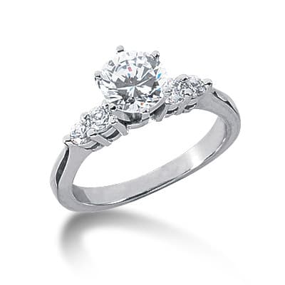 Ladies 14KT White Gold Platinum Fancy Engagement Ring ENR2011