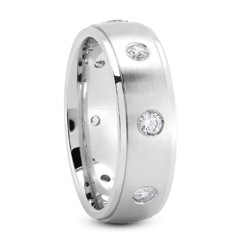 Ladies 14KT White Gold Platinum Traditional Wedding Band DBM108-4-RD