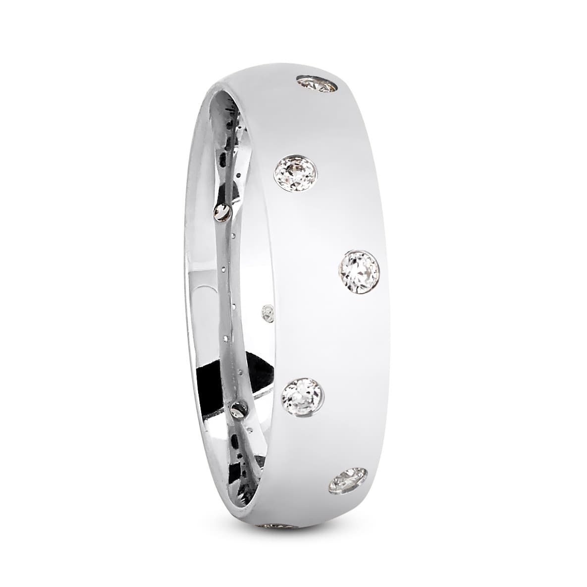 Ladies 14KT White Gold Platinum Traditional Wedding Band DB1267-5-RD