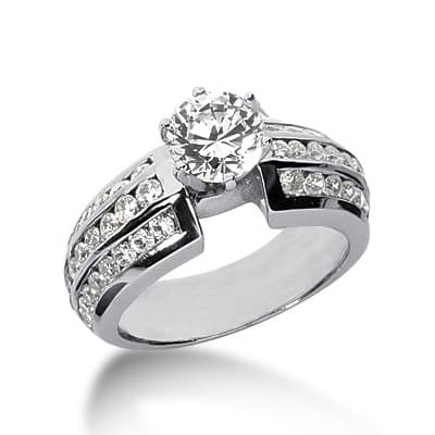 Ladies 14KT White Gold Platinum Fancy Engagement Ring ENR1330