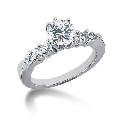 Ladies 14KT White Gold Platinum Fancy Engagement Ring ENR2662