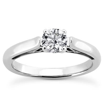 Ladies 14KT White Gold Platinum Solitaire Engagement Set ENS1999-A