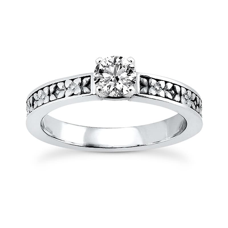 Ladies 14KT White Gold Platinum Solitaire Engagement Set ENS3514-A