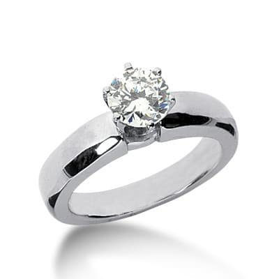 Ladies 14KT White Gold Platinum Solitaires Engagement Ring ENR2032