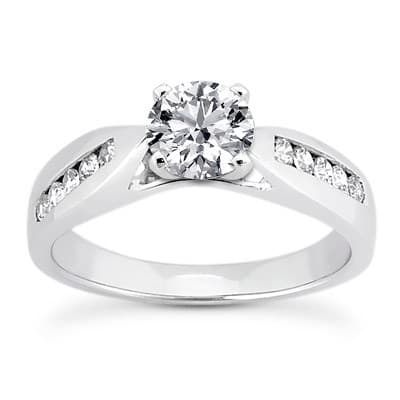 Ladies 14KT White Gold Platinum Fancy Engagement Set ENS4017-A