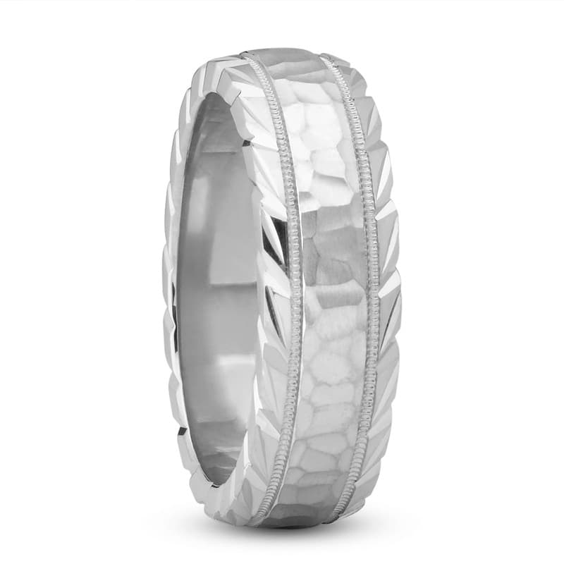 Mens 14KT White Gold Platinum Traditional Wedding Band m527
