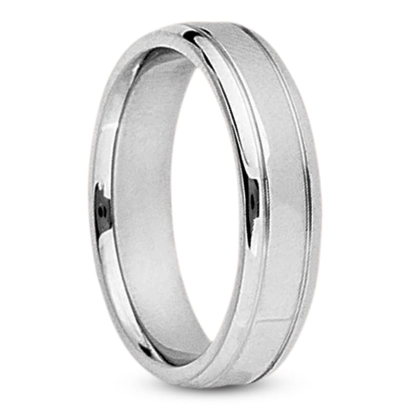 Mens 14KT White Gold Platinum Traditional Wedding Band M291