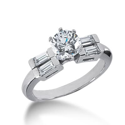 Ladies 14KT White Gold Platinum Fancy Engagement Ring ENR2485