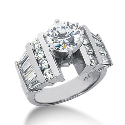 Ladies 14KT White Gold Platinum Fancy Engagement Ring ENR6455