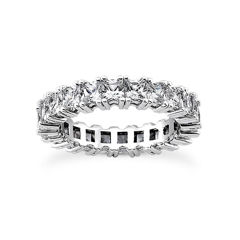 Ladies 14KT White Gold Platinum Eternity Wedding Band EWB454-3.5-4