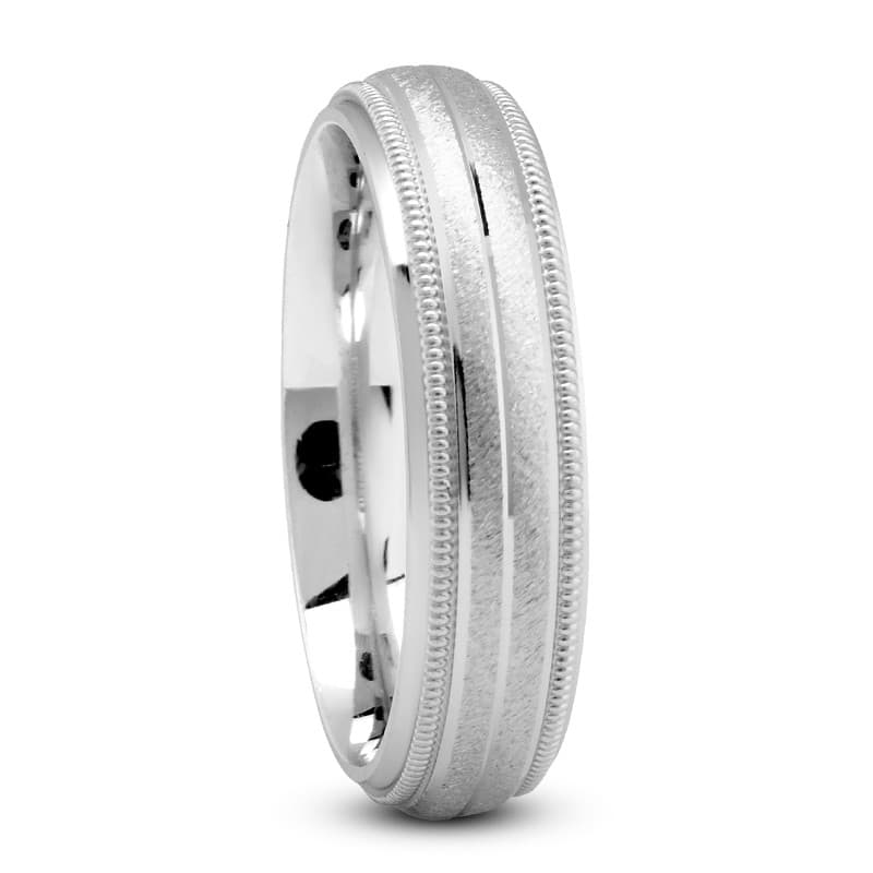Mens 14KT White Gold Platinum Traditional Wedding Band M564