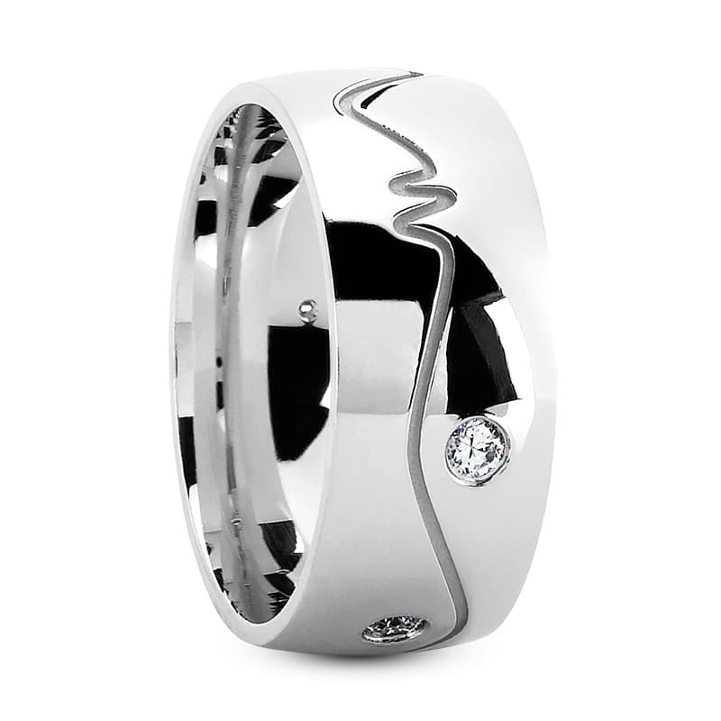 Ladies 14KT White Gold Platinum Traditional Wedding Band DB1341-M