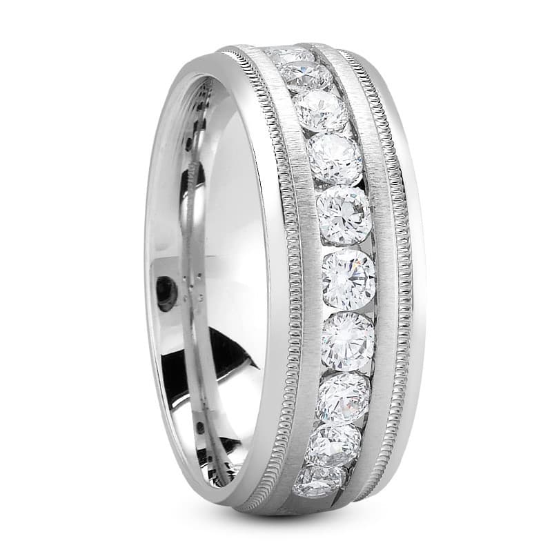 Mens 14KT White Gold Platinum Traditional Wedding Band MC103-5-RD
