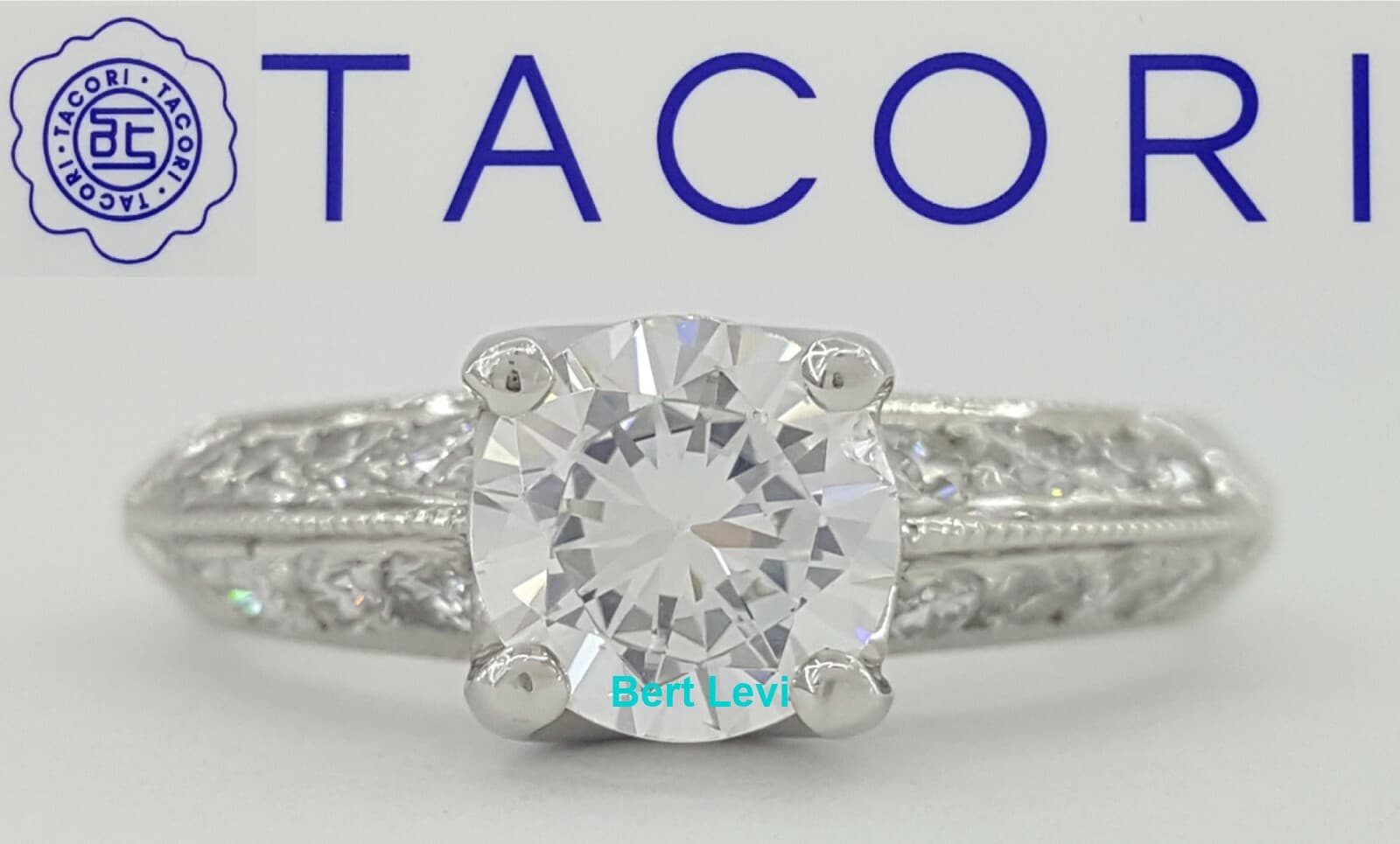 TACORI Platinum Knife-Edge Round Diamond Semi-Mount Engagement Ring 0.45 ct $4k