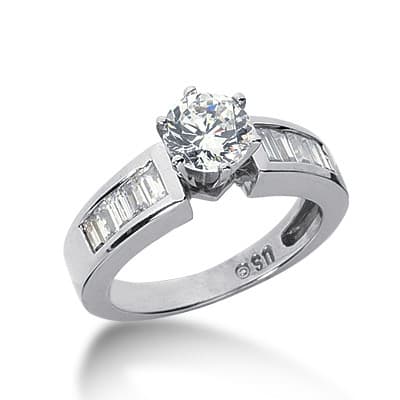 Ladies 14KT White Gold Platinum Fancy Engagement Ring ENR1665