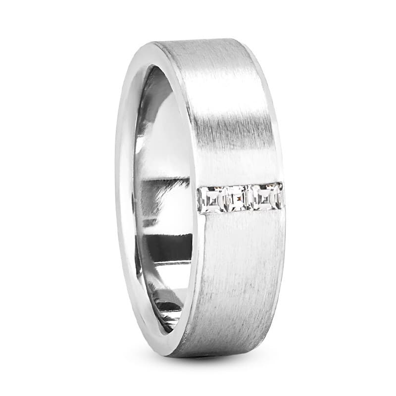 Ladies 14KT White Gold Platinum Traditional Wedding Band DB1117-PR