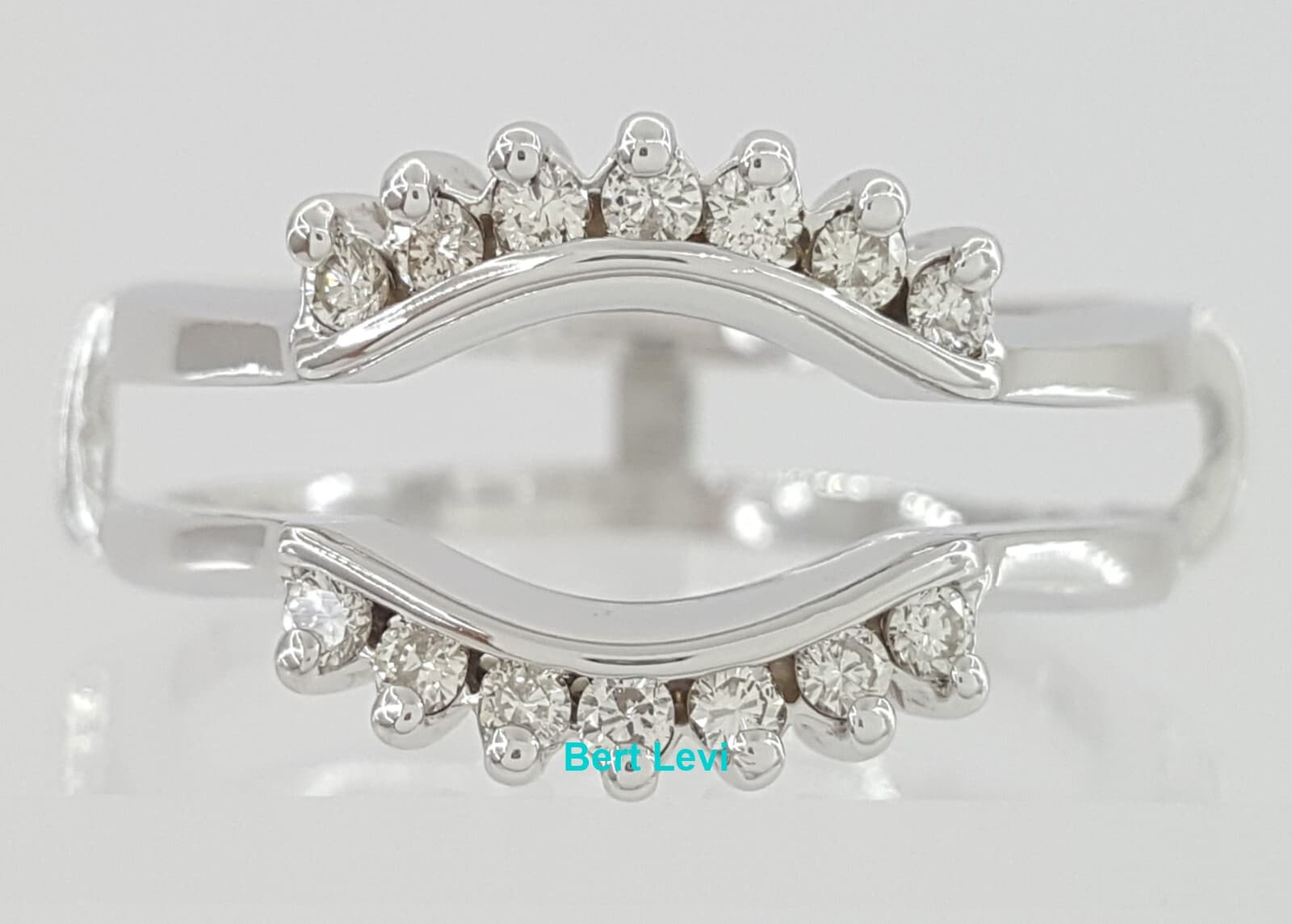 0.35 ct 14K White Gold Round Diamond Jacket Enhancer Wrap Wedding Bands Rings