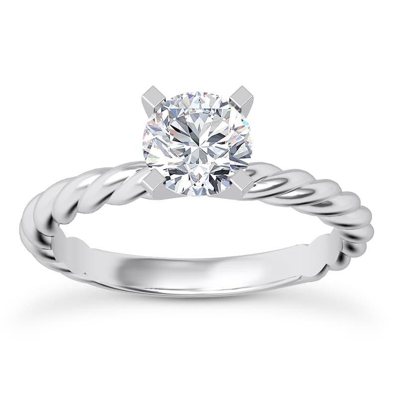 Ladies 14KT White Gold Platinum Solitaire Engagement Set ENS1793-A