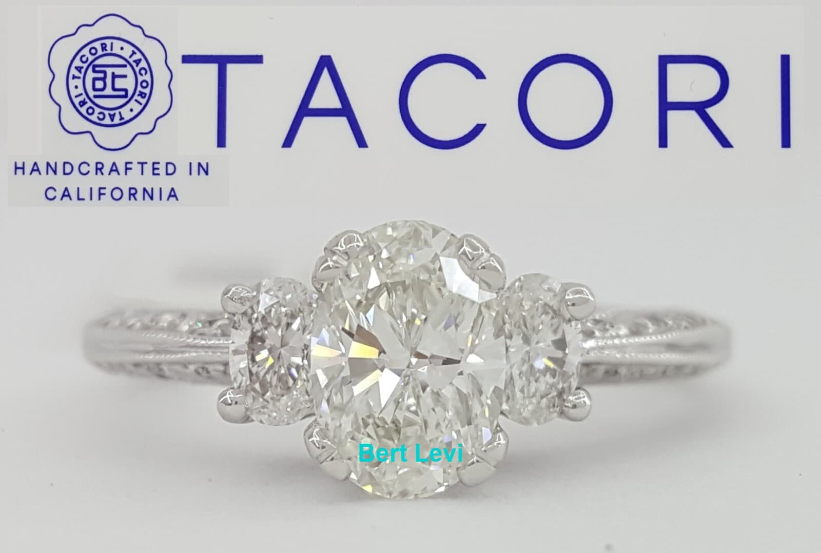 TACORI Crescent Platinum 1.26 ct Oval Three-Stone Engagement Ring Rtl $11.4K GIA