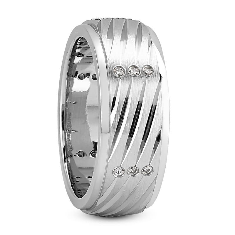 Ladies 14KT White Gold Platinum Traditional Wedding Band DB1027-RD