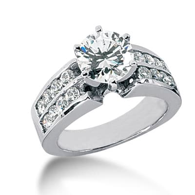 Ladies 14KT White Gold Platinum Fancy Engagement Ring ENR1243