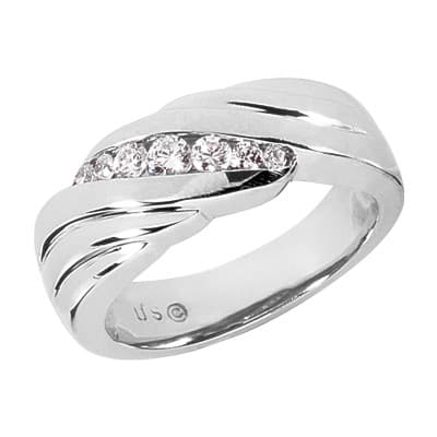 Mens 14KT White Gold Platinum Wedding Band MR1192