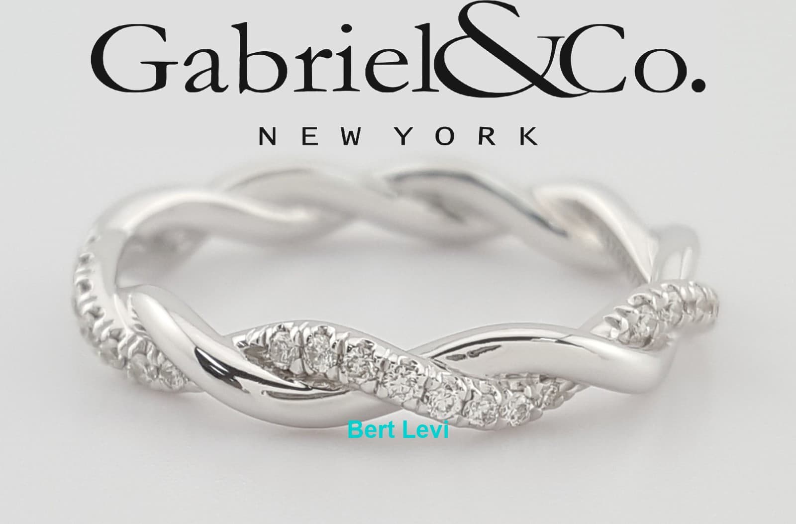 Gabriel & Co Round Brilliant Diamond Twisted Wedding Band 0.14 ct 14k Rtl $2,050