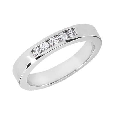 Mens 14KT White Gold Platinum Wedding Band MR1205-5
