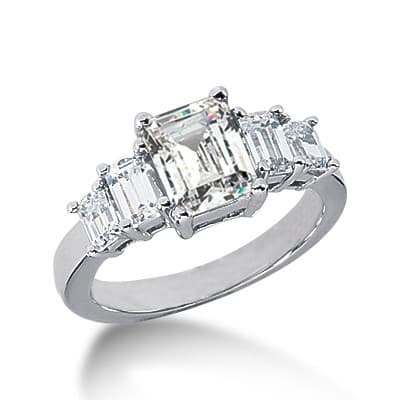 Ladies 14KT White Gold Platinum Fancy Engagement Ring ENR2605