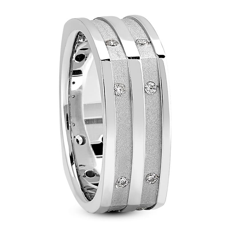 Ladies 14KT White Gold Platinum Traditional Wedding Band DB1050-RD