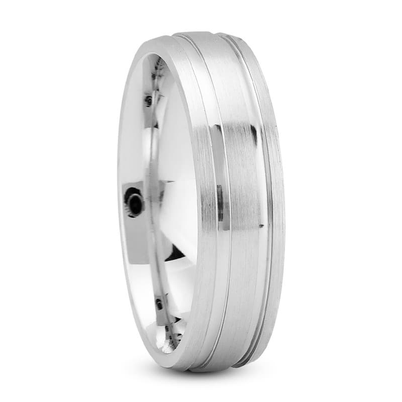 Mens 14KT White Gold Platinum Traditional Wedding Band M383