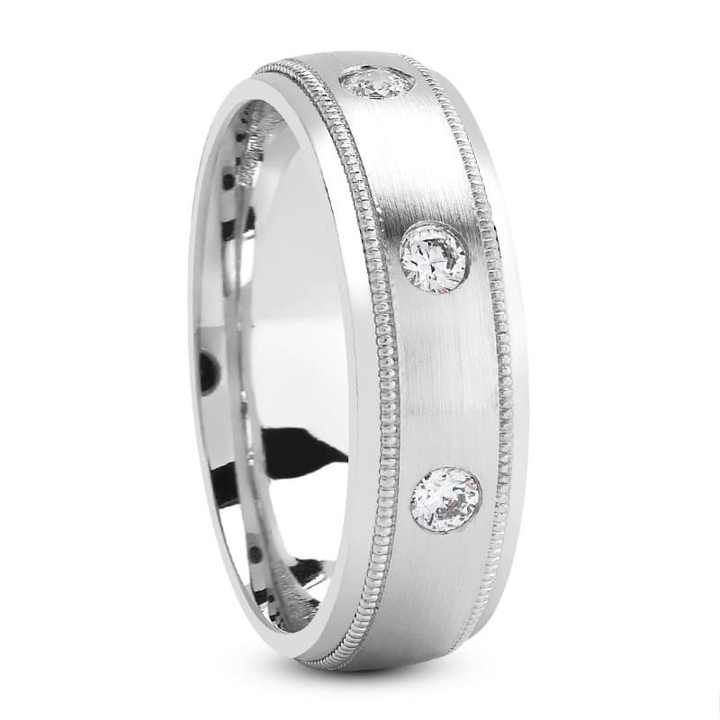 Ladies 14KT White Gold Platinum Traditional Wedding Band DB1106-RD
