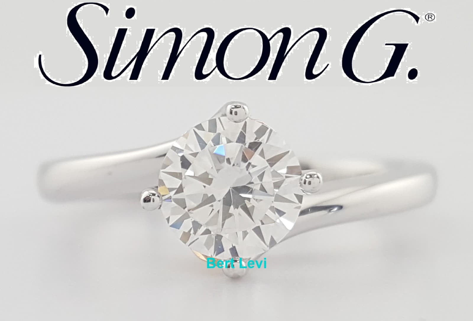 Simon G MR2956 Solitaire Semi-Mount 18k White & Rose Gold Engagement Ring $1,830