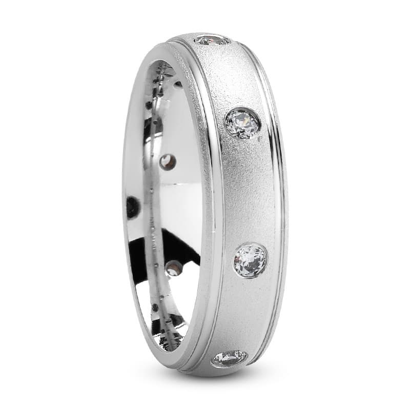 Ladies 14KT White Gold Platinum Traditional Wedding Band DB1258-7