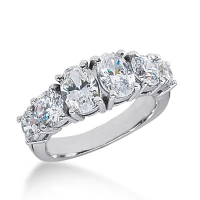 Ladies 14KT White Gold Platinum Diamond Wedding Band WB2182