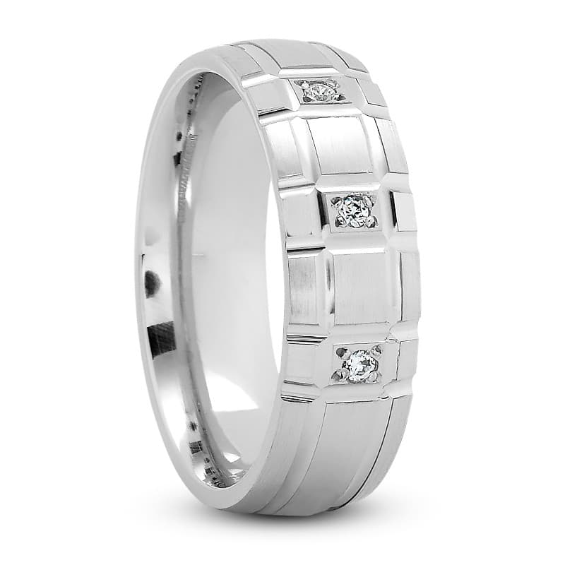 Ladies 14KT White Gold Platinum Traditional Wedding Band DB1274
