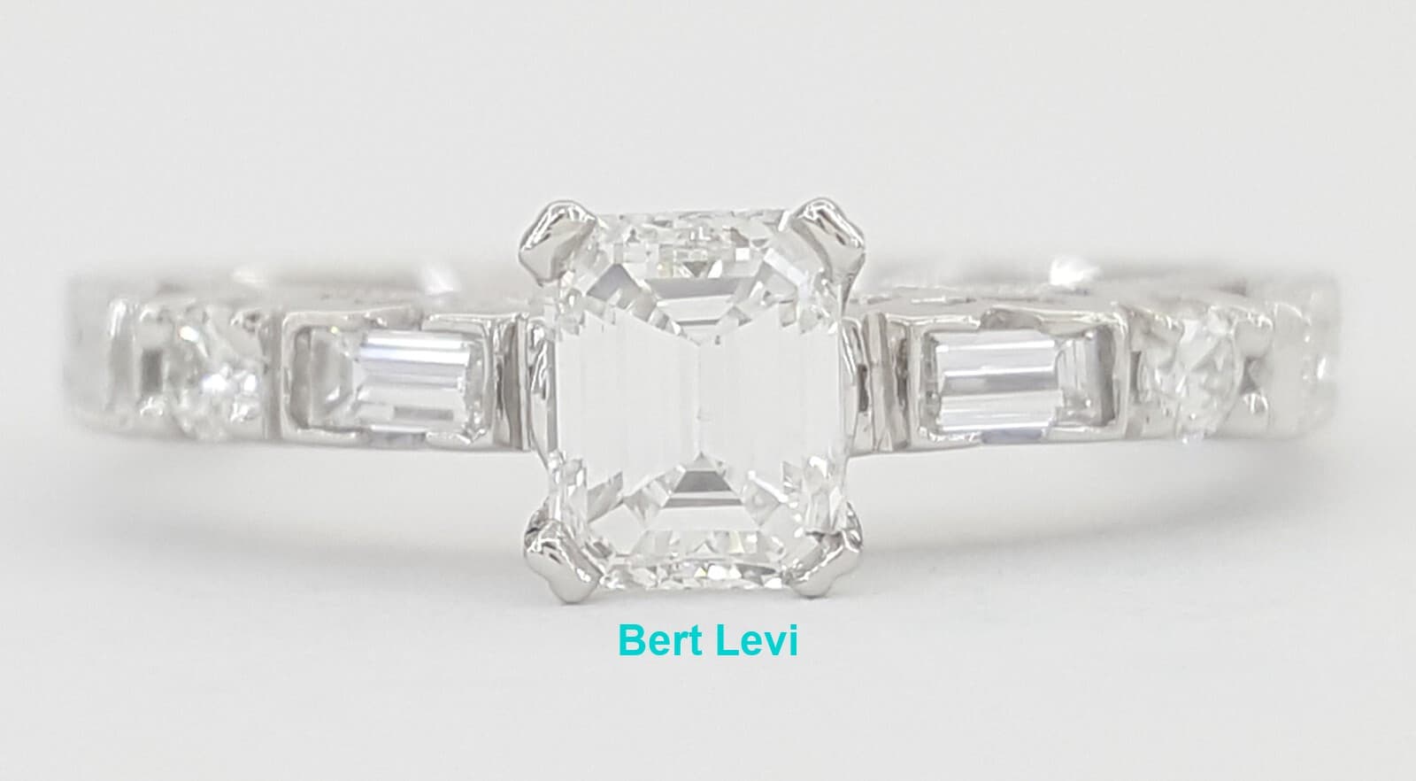 Tacori Emerald Cut Diamond Engagement Ring 0.66 ct Platinum GIA