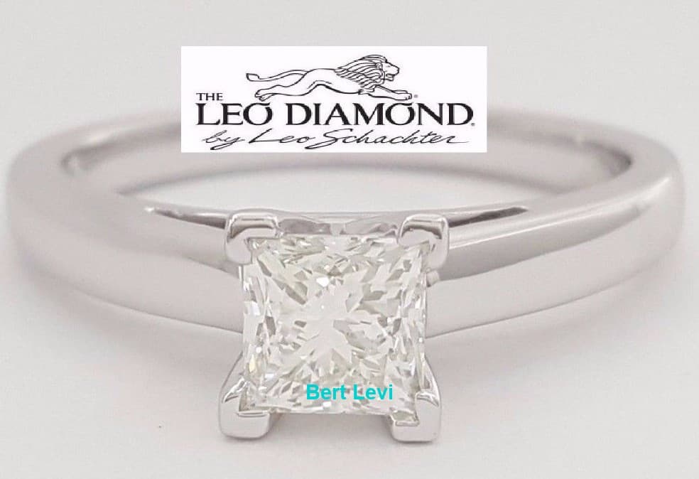 Leo Princess Diamond Solitaire Engagement Ring 0.75 ct 14K & Platinum I / SI2