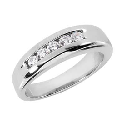 Mens 14KT White Gold Platinum Wedding Band MR1188