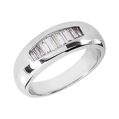 Mens 14KT White Gold Platinum Wedding Band MR1334