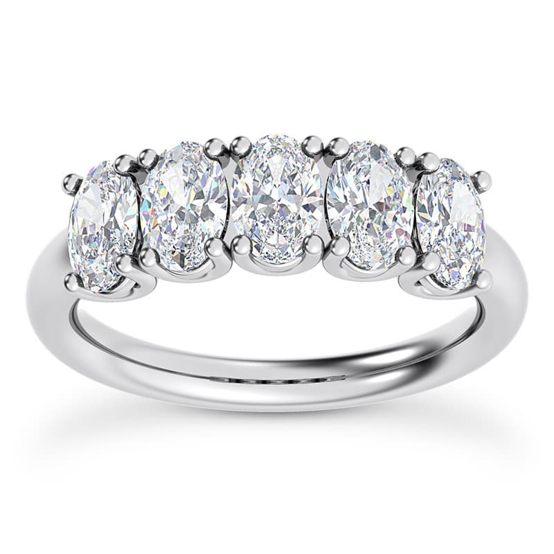 Ladies 14KT White Gold Platinum Diamond Wedding Band WB5455-5