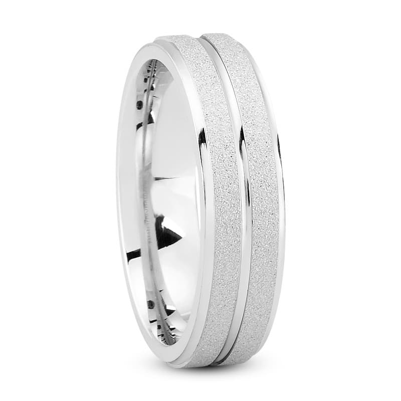 Mens 14KT White Gold Platinum Traditional Wedding Band M200