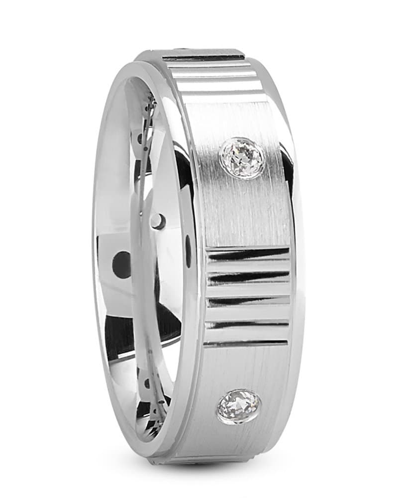 Ladies 14KT White Gold Platinum Traditional Wedding Band DB1015-7-RD