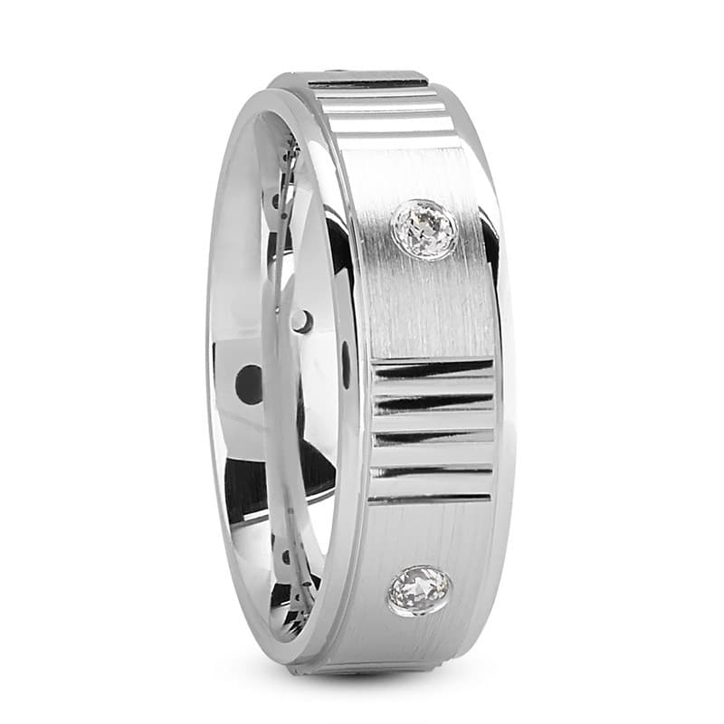 Ladies 14KT White Gold Platinum Traditional Wedding Band DB1015-7-RD