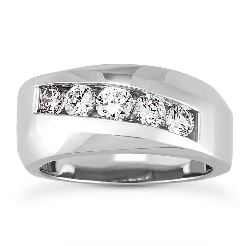Mens 14KT White Gold Platinum Wedding Band MR1432