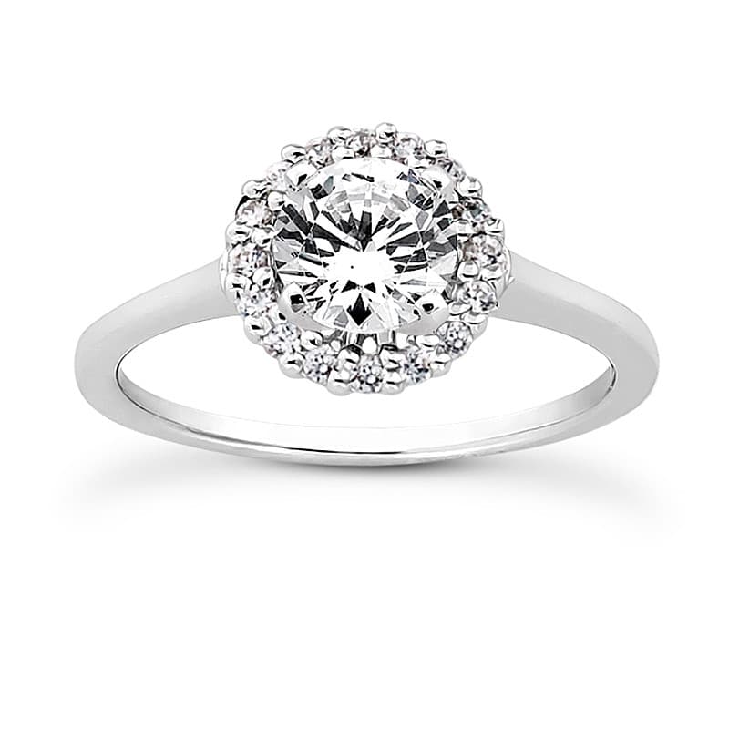 Ladies 14KT White Gold Platinum Round Diamond Engagement Sets ENS3036-A