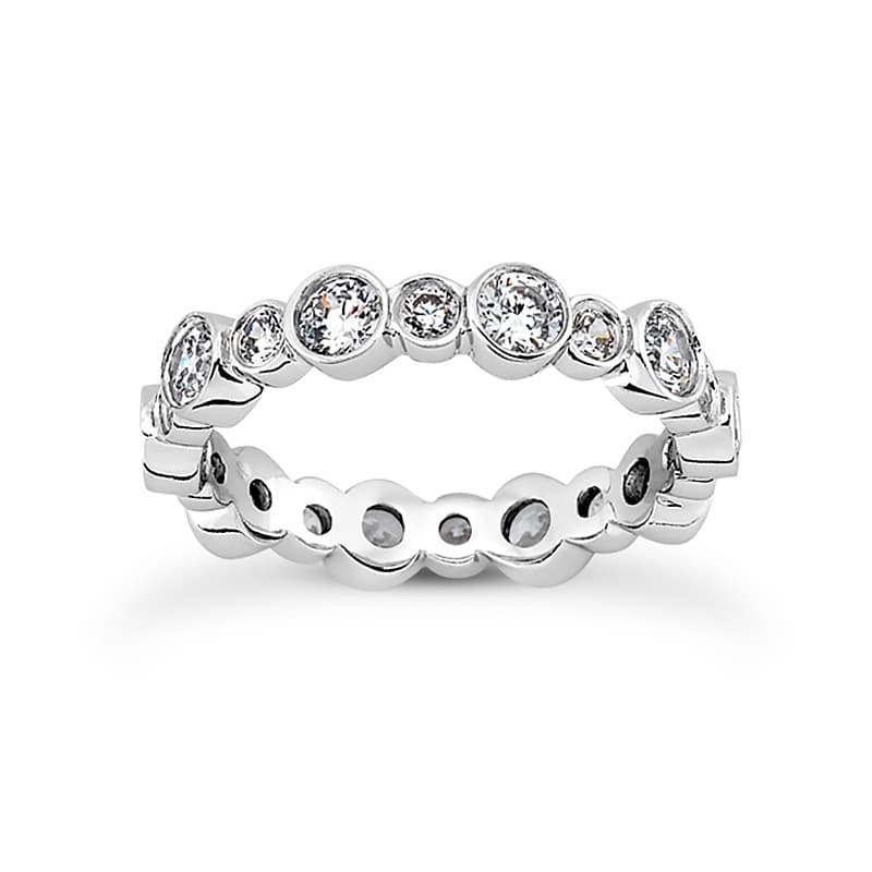 Ladies 14KT White Gold Platinum Eternity Wedding Band EWB443-4