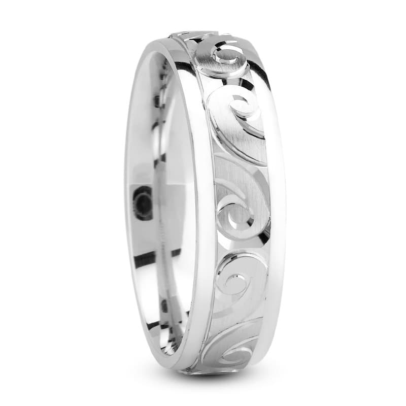 Mens 14KT White Gold Platinum Traditional Wedding Band M461