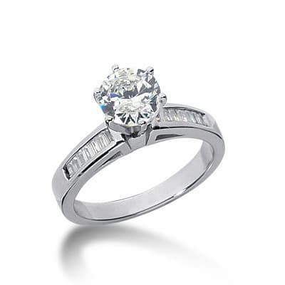 Ladies 14KT White Gold Platinum Fancy Engagement Ring ENR3108