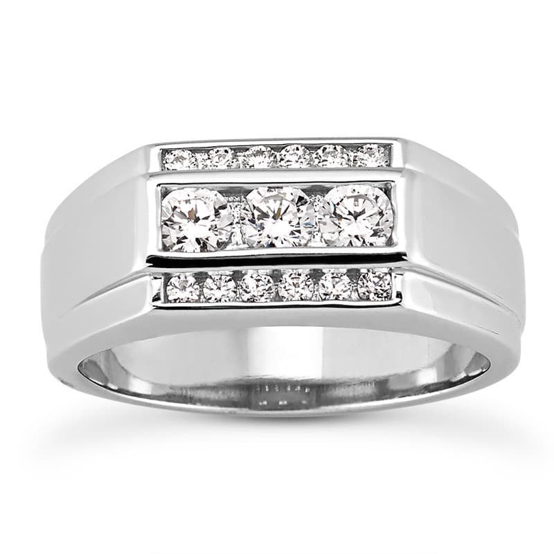 Mens 14KT White Gold Platinum Wedding Band MR1439